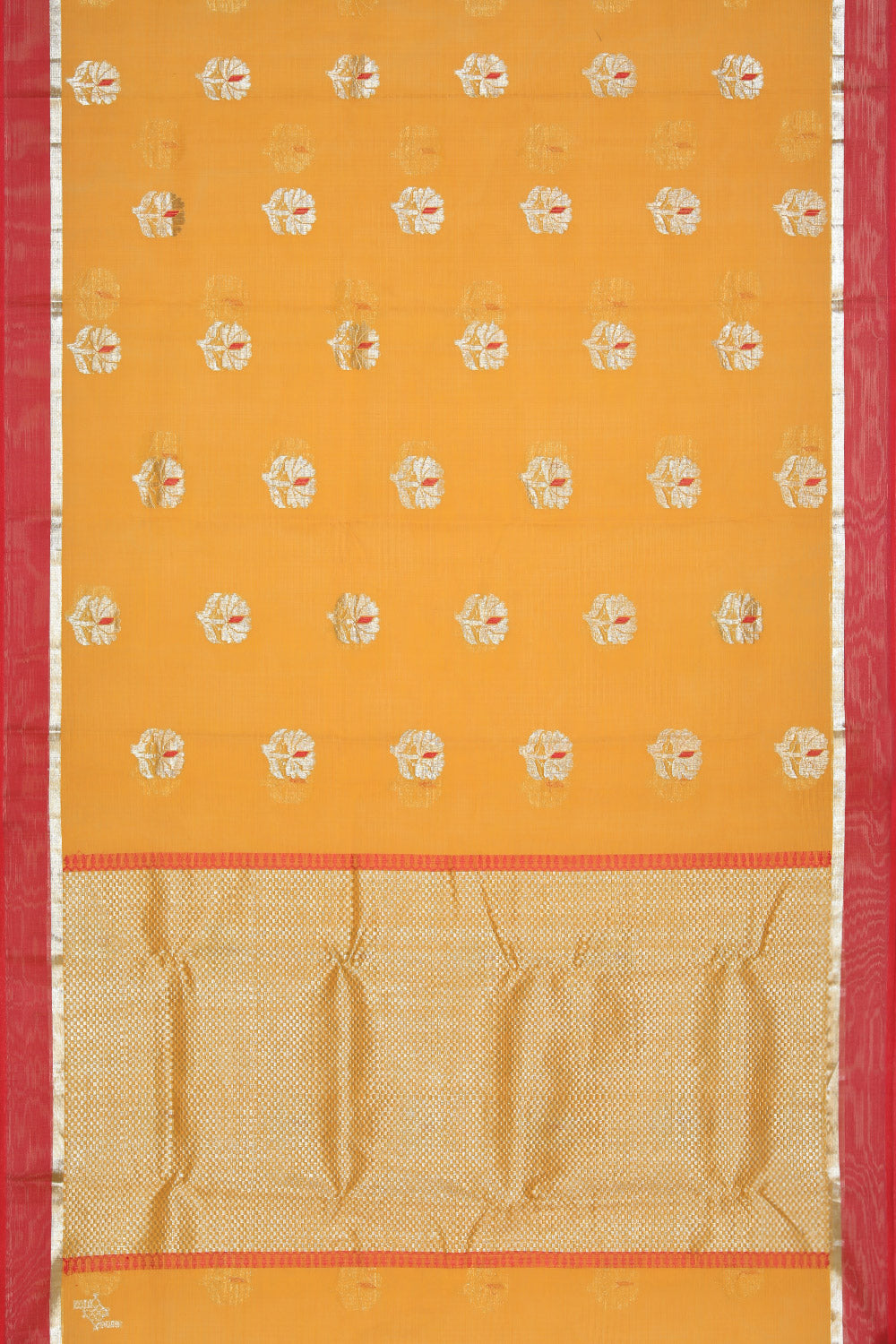 Image of Pure Zari Kota Yellow Saree